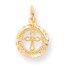 10k Yellow Gold CROSS IN FRAME Charm hide-image