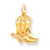 10k Yellow Gold Solid Satin Cowboy Boots Charm hide-image