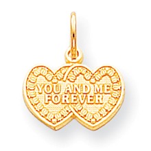 10k Yellow Gold YOU & ME FOREVER HEART Charm hide-image