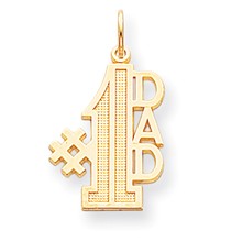10k Yellow Gold #1 DAD Charm hide-image