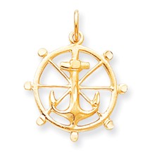 10k Yellow Gold ANCHOR IN A WHEEL Charm hide-image