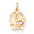 10k Yellow Gold Solid Diamond-cut Horsehead in Horseshoe Charm hide-image