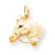 10k Yellow Gold Solid Satin Horsehead with Reins Charm hide-image