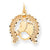 10k Yellow Gold Solid Flat-Backed Horsehead in Horseshoe Charm hide-image