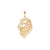 Solid Diamond-cut Lions Head Charm in 10k Yellow Gold