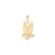 Solid Diamond-cut Eagle Charm in 10k Yellow Gold