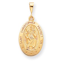 10k Yellow Gold ST. CHRISTOPHER MEDAL Charm hide-image