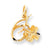 10k Yellow Gold Solid Horseshoe Wishbone & Shamrock Charm hide-image