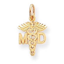 10k Yellow Gold Solid Doctor of Medicine MD Charm hide-image
