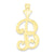 Diamond-cut Grooved Initial B Charm in 10k Yellow Gold