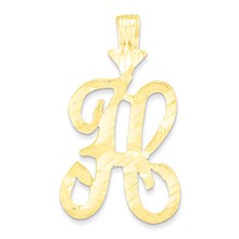 10k Yellow Gold Initial H Charm hide-image