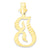 Initial I Charm in 10k Yellow Gold