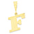 Initial F Charm in 10k Yellow Gold