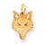 10k Yellow Gold Solid Flat Back Small Fox Head Charm hide-image