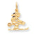 10k Yellow Gold Diamond-cut Skier Charm hide-image