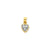 CZ Cluster Heart Charm in 10k Yellow Gold
