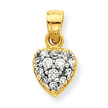 10k Yellow Gold CZ Cluster Heart Charm hide-image