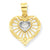 10k Yellow Gold & Rhodium Heart w/Cross Charm hide-image