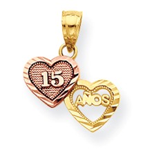 10k Gold Two-tone Small Sweet 15 Charm hide-image