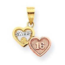 10k Gold Two-tone Small Sweet 16 Charm hide-image