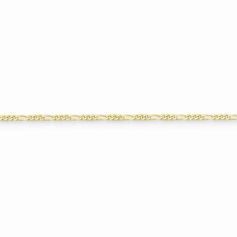 10K Yellow Gold Figaro Link Chain Bracelet