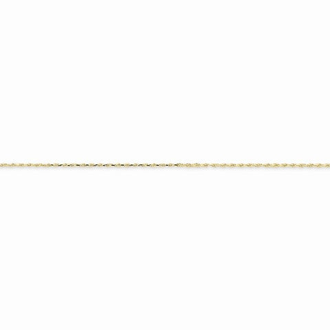 10K Yellow Gold Machine Made Diamond-Cut Rope Chain Bracelet