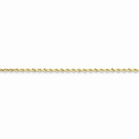 10K Yellow Gold Hand Made Diamond-Cut Rope Chain Bracelet