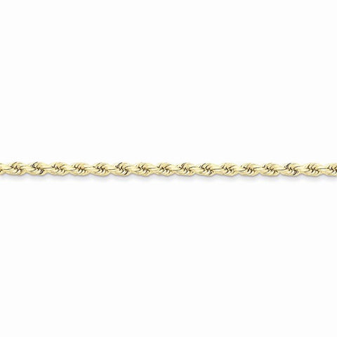 10K Yellow Gold Hand Made Diamond-Cut Rope Chain Bracelet