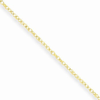 10K Yellow Gold Carded Cable Rope Chain
