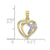 Cross In Heart Charm in 10K Gold with Rhodium
