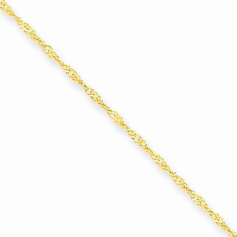 10K Yellow Gold Singapore Chain Bracelet