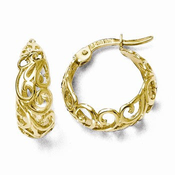 10k Yellow Gold Yellow Gold Polished Hinged Hoop Earrings