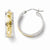 10k White Gold w/ Yellow Rhodium Polished & Diamond-cut Earrings