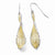 10k Yellow Gold w/Rhodium Diamond-cut Dangle Shepherd Hook Earrings