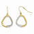 10k Two-tone Polished Diamond-cut Shepherd Hook Earrings