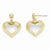 10k Yellow Gold Diamond-cut Heart Post Dangle Earrings