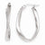 10k White Gold Polished Diamond-cut Oval Hoop Earrings