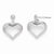10k White Gold Diamond-cut Heart Post Dangle Earrings