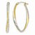 White Rhodium-plated 10k Yellow Gold Diamond-cut Hoop Earrings