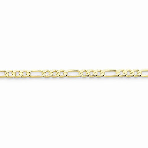 10K Yellow Gold Light Figaro Chain Bracelet
