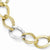 10K White and Yellow Gold Polished and Textured Link Bracelet