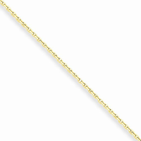 10K Yellow Gold Solid Diamond-Cut Cable Chain Anklet