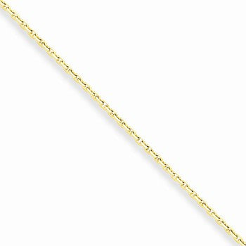 10K Yellow Gold Solid Diamond-Cut Cable Chain