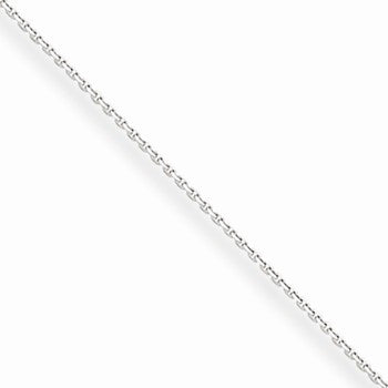 10K White Gold Solid Diamond-Cut Cable Chain