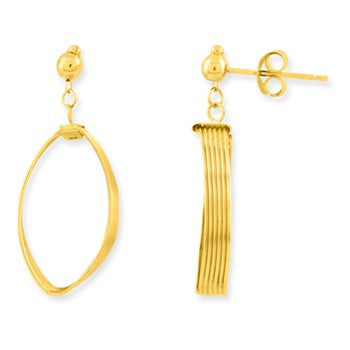 10k Yellow Gold Scallop Link Earrings