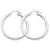 10k White Gold 3mm Round Hoop Earrings