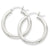 10k White Gold Satin Diamond-cut 3mm Round Hoop Earrings