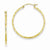 10k Yellow Gold 1.5x30mm Diamond-cut Hoop Earrings
