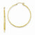 10k Yellow Gold 1.5x40mm Diamond-cut Hoop Earrings