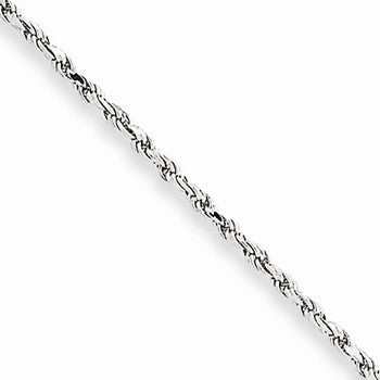 10K White Gold Diamond-Cut Rope Chain